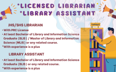Hiring Licensed Librarian and Library Assistant