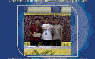 Congratulations Roan Frank M. Cabote, a GRADE 9 St. Catherine of Siena (Modified Science Curriculum) student for winning CHAMPION in the 2023 Division ASEAN Quiz Bee held today at Panabo City National High School.